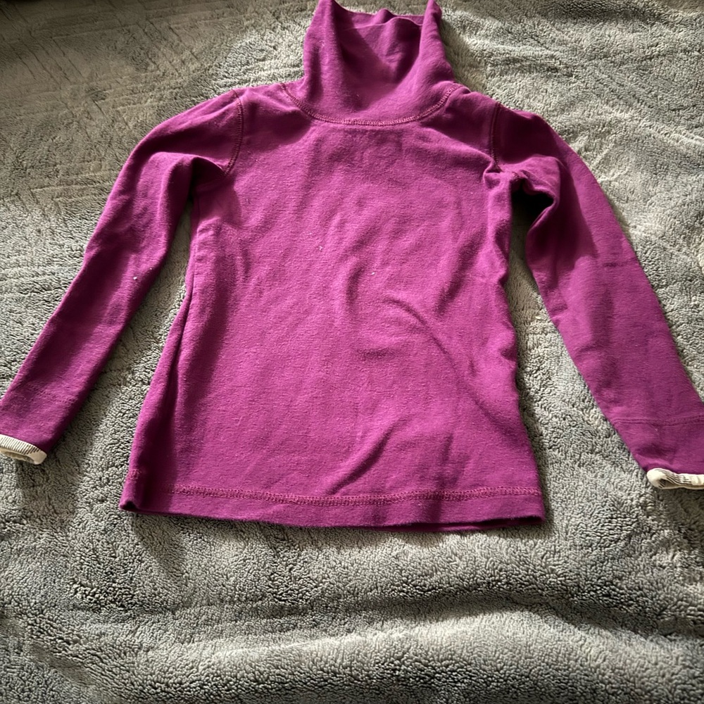 Purple Turtleneck Long Sleeve Top Burberry girls